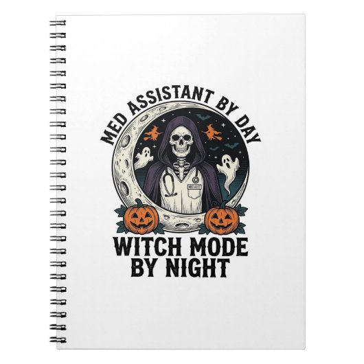 Carnet Assistant médical Sorcière d'Halloween Gravure Vin (Devant)