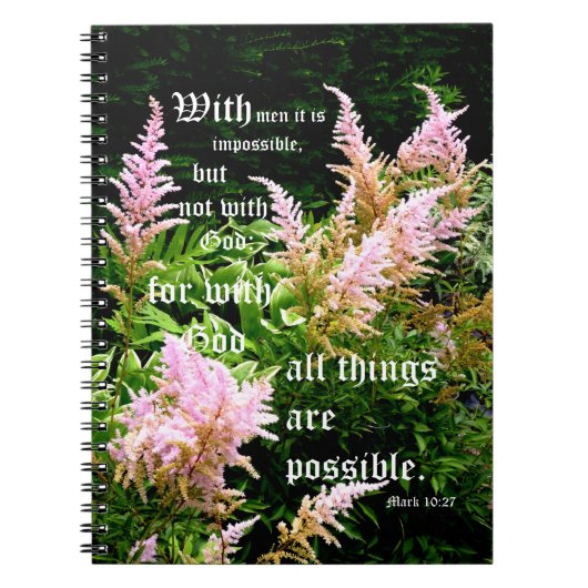 Carnet Astilbe avec Mark 10:27 (Devant)