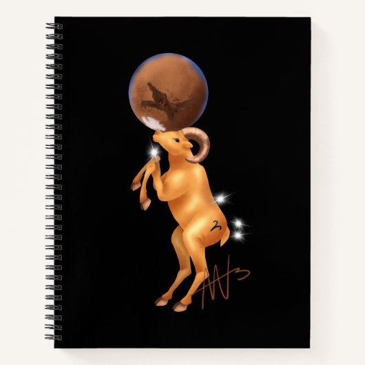 Carnet Astro Aries Mars Zodiac Spirale (Devant)