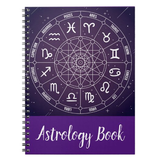 Carnet Astrologie de roue de zodiaque tendance moderne (Devant)