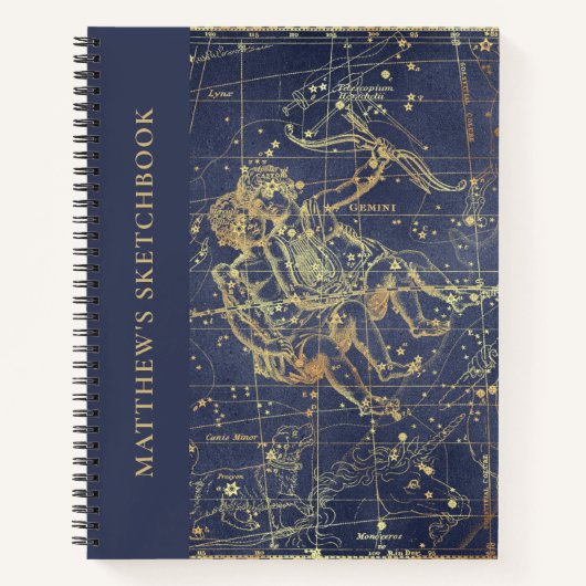 Carnet Astrologie Gemini Horoscope Sketbook avec nom (Devant)