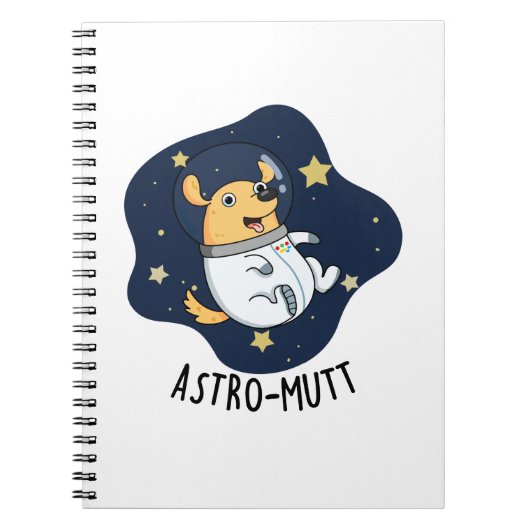 Carnet Astromutt Chien Drôle Astronaute Jeu de Mots (Devant)