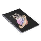 Carnet Astronaut de chat spatial avec planète Saturne (Côté Droit)
