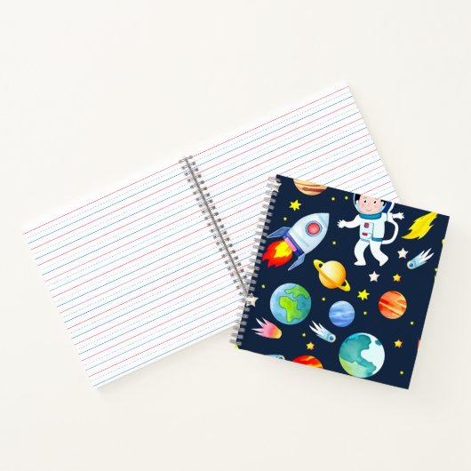 Carnet Astronaut in Space Planets and Rockets Pattern (Intérieur)