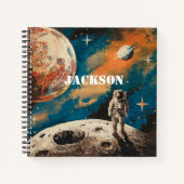 Carnet Astronaute, Aquarelle, Personnalisé (Devant)