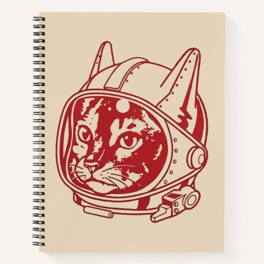 Carnet Astronaute chat vintage (Devant)