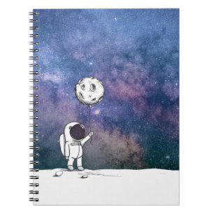 Carnet Astronaute dans l'espace avec ballon lune cosmos é