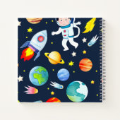 Carnet Astronaute dans l'espace Planètes et fusées Motif (Dos)