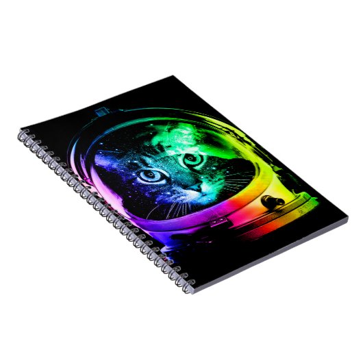 Carnet astronaute de chat coloré (Côté Droit)