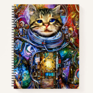 Carnet Astronaute Futuriste Chat Espace
