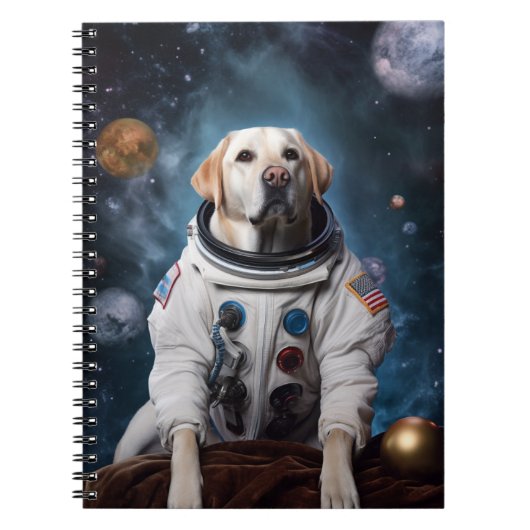 Carnet Astronaute Labrador dans l'Espace École des Enfant (Devant)
