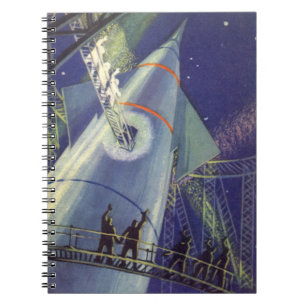 Carnet Astronautes de la science-fiction vintage sur un v