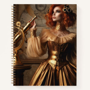 Carnet Astronome en or victorien Steampunk