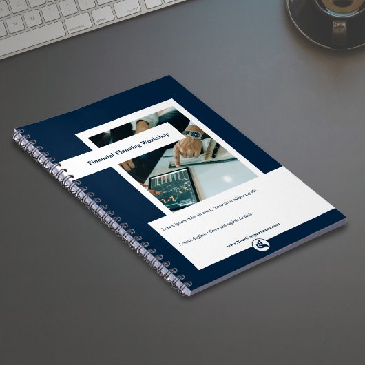 Carnet Atelier de planification financière blanc et bleu