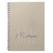 Carnet Atelier Monogramme Minimaliste Beige (Devant)