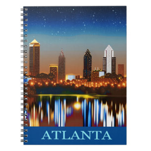 Carnet Atlanta Skyline par nuit avec réflexions