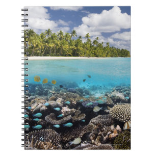 Carnet Atoll tropical d'Ari de sud de la lagune