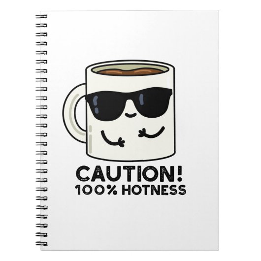 Carnet Attention 100% Chaleur Blague de Café Drôle (Devant)