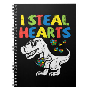 Carnet Attrape ce T-shirt mignon "Je vole les cœurs" Dino