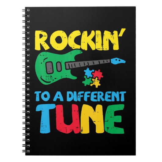 Carnet Attrape ce T-Shirt Rockin To Different Tune Guitar (Devant)