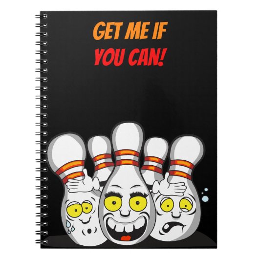 Carnet Attrape-Moi Si Tu Peux, Quilles de Bowling Drôles (Devant)