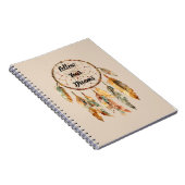 Carnet Attrape-rêves Boho Plumes Crème (Côté Droit)