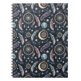 Carnet Attrape-rêves céleste & Motif d'art de nuit étoilé