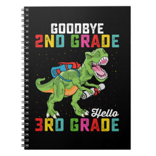 Carnet Au revoir 2e année Bonjour 3e année T Rex Dinosaur