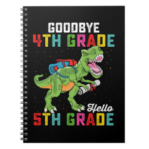 Carnet Au revoir 4e année Bonjour 5e année T Rex Dinosaur