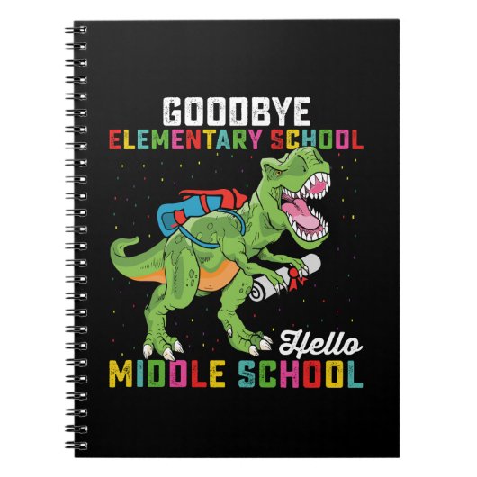 Carnet Au revoir école primaire, bonjour collège T Rex (Devant)