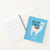 Carnet Aucun ProbLlama Personnalisé Cute Llama Blue (Intérieur)