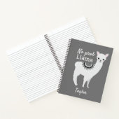 Carnet Aucun ProbLlama Personnalisé Cute Llama Grey (Intérieur)