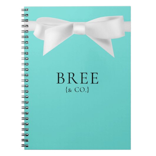 Carnet Audrey Teal Blanc Nœud Moderne Glam Mariage Bride (Devant)