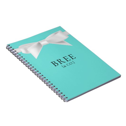 Carnet Audrey Turquoise Blanc Bow Moderne Glam Mariage (Côté Droit)