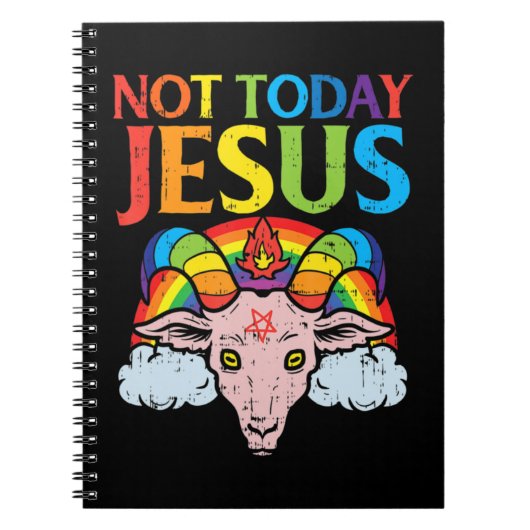 Carnet Aujourd'hui pas Jésus Satan chèvre Satané arc-en-c (Devant)