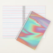 Carnet Aura de nom holographique iridescent moderne (À l'intérieur)