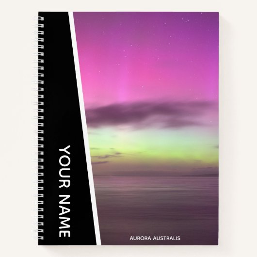 Carnet Aurora Australis - Southern Lights Australia Black (Devant)