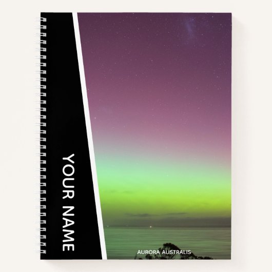 Carnet Aurora Australis Southern Lights Australie Noir (Devant)