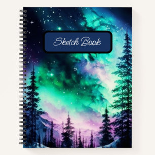 Carnet Aurora céleste boréale Lumières nord vives