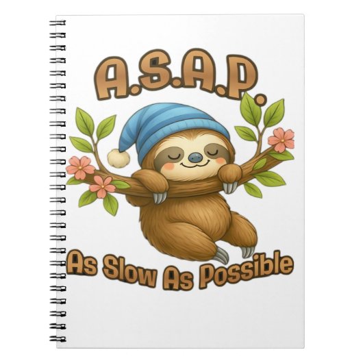 Carnet Aussi Lent Que Possible - Joli Sloth ASAP Classic (Devant)