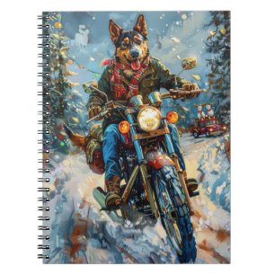Carnet Australian Kelpie Chien équitation moto Noël