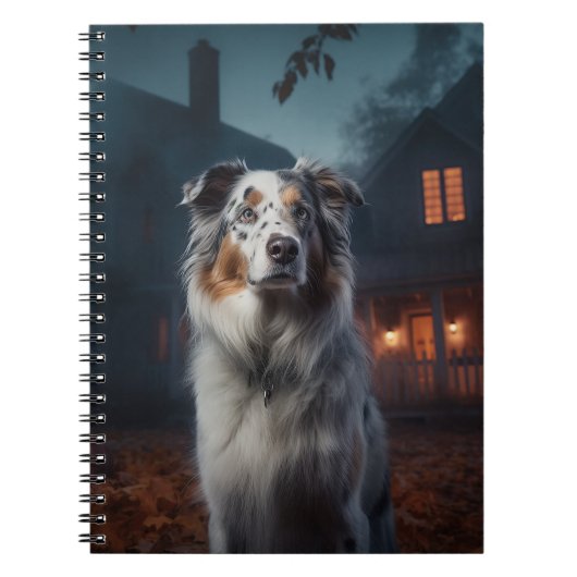 Carnet Australian Shepherd Halloween Épouvantable (Devant)