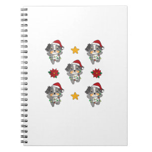 Carnet Australian Shepherd Joyeux Chiens d'hiver de Noël