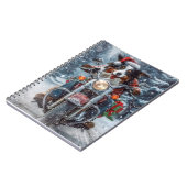 Carnet Australian Shepherd Riding Motorcycle Noël (Côté gauche)