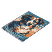 Carnet Australian Shepherd sur une plage tropicale (Côté gauche)