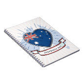 Carnet Australie Jour Rouge Bleu et Blanc (Côté Droit)