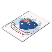 Carnet Australie Jour Rouge Bleu et Blanc (Côté gauche)