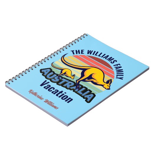 Carnet Australie Voyage Cute Kangaroo Sunset Voyage perso (Côté gauche)