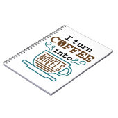 Carnet Auteur Romancier Je Transforme Le Café En Romans (Côté gauche)