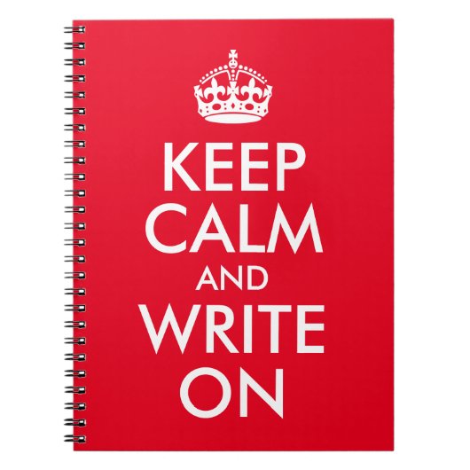 Carnet Author Red Keep Calm and Write On (Devant)